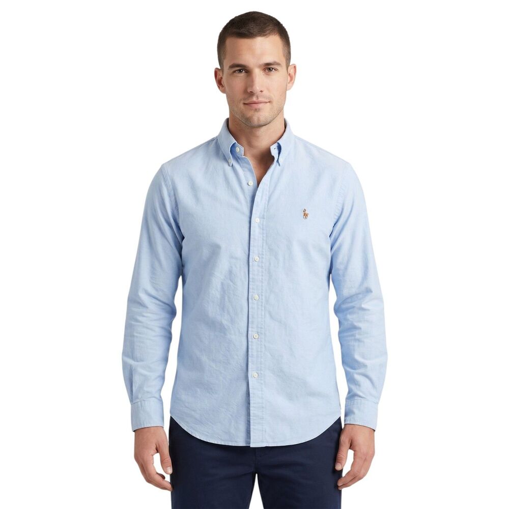 Ralph Lauren Men's Striped Cotton Shirt Blue 17/34